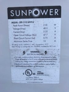 Sunpower SPR210-WHT-U